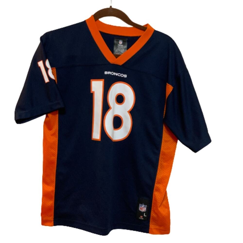 Peyton Manning #18 Denver Broncos NFL Youth Jersey Shirt L 14/16 Navy - Picture 3 of 9